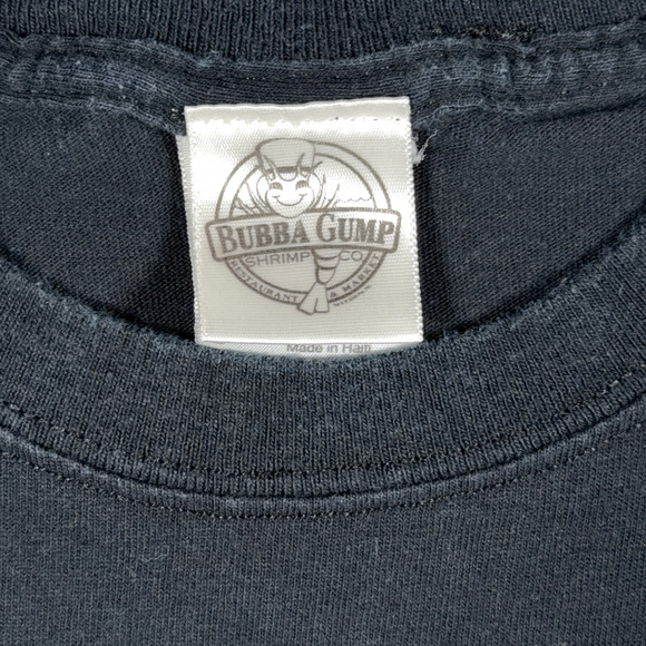 Vintage Bubba Gump Shrimp Shirt Adult LARGE Black Madeira Beach Stupid Is Y2K - Picture 3 of 6
